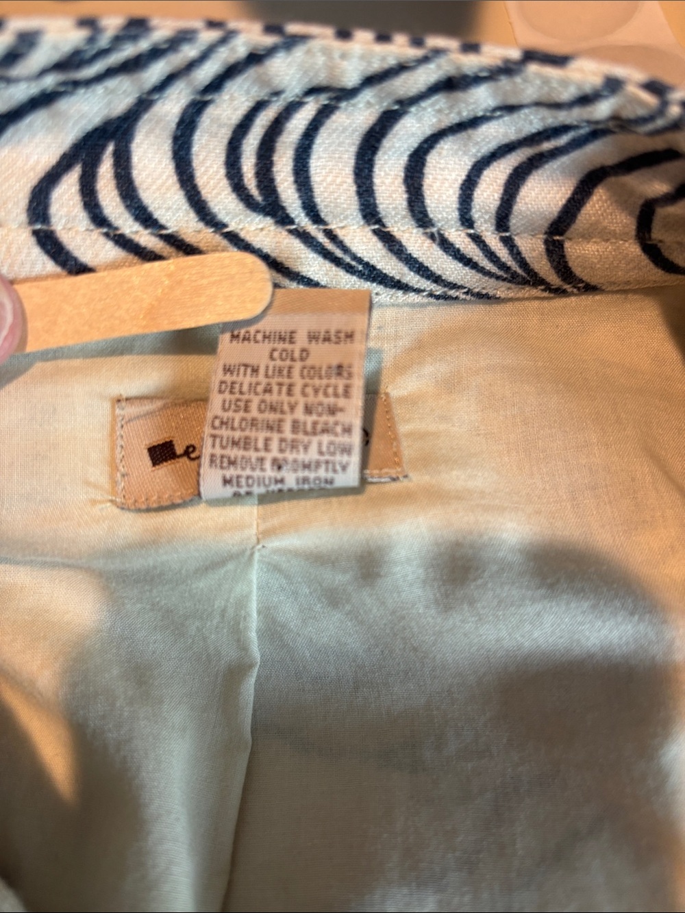 Anthropologie Elevenses Steamfest Wave Print Linen Blend Jacket Coat Size 4 - Picture 7 of 14